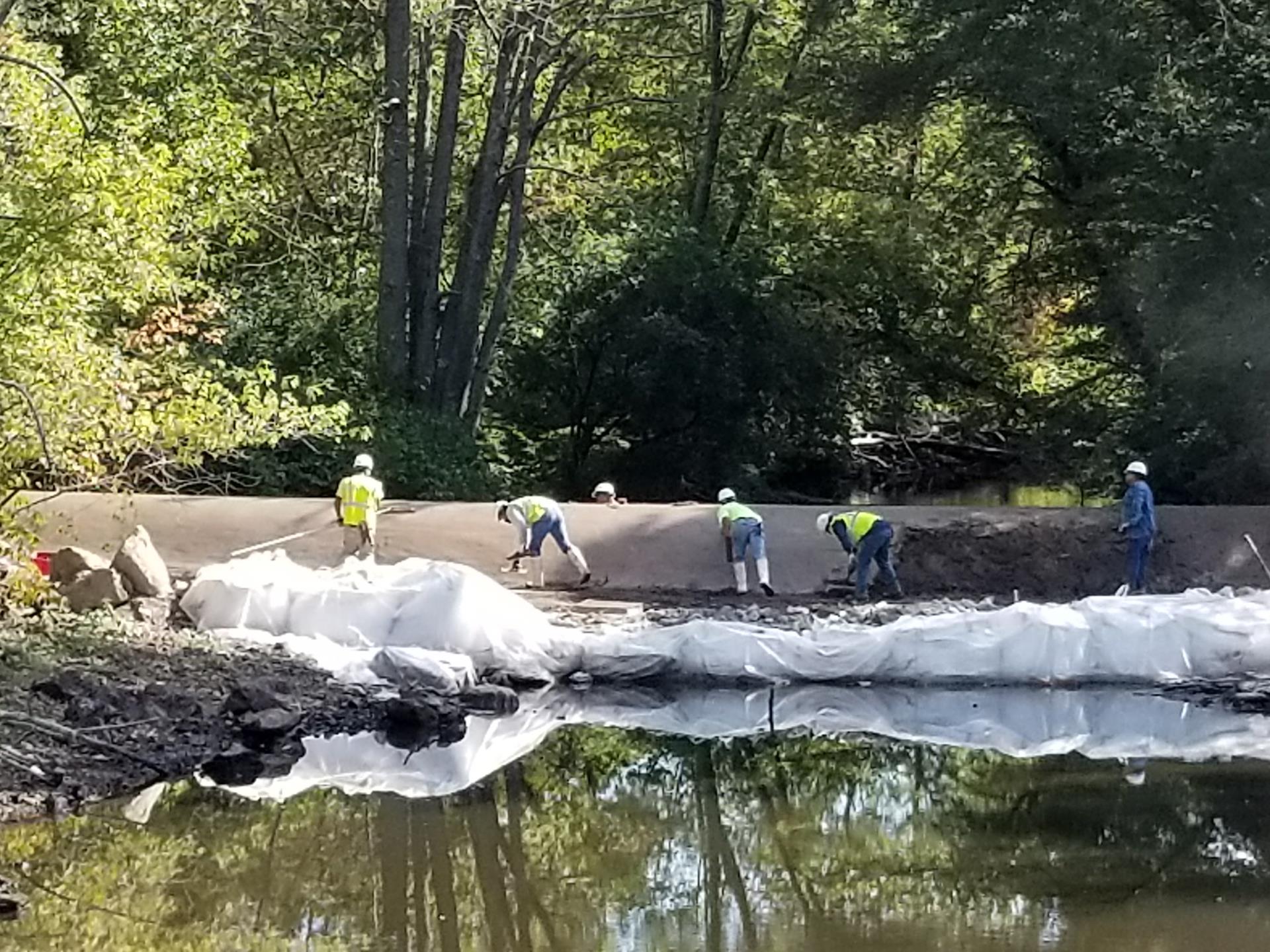 Installation of Shotcrete on upstream face