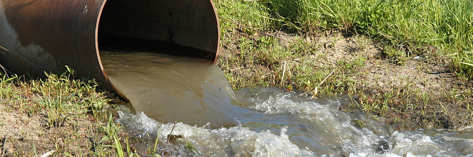 water flows from outfall