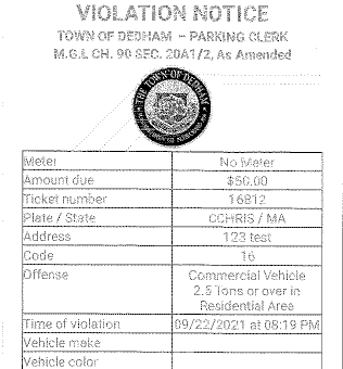 Parking Ticket Black and white crop