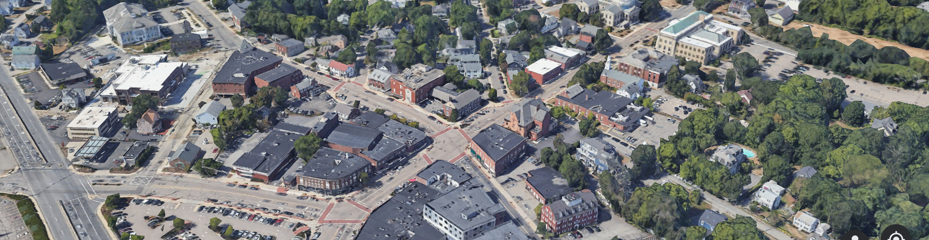 3D Aerial Image of Dedham Square from Google Earth